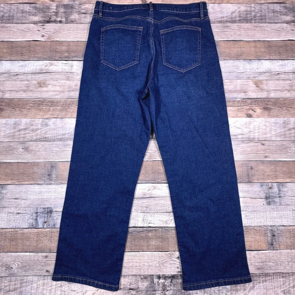 Loft Outlet‎ Womens Straight Leg Jeans Dark Wash Blue Denim Size 10 30 Waist